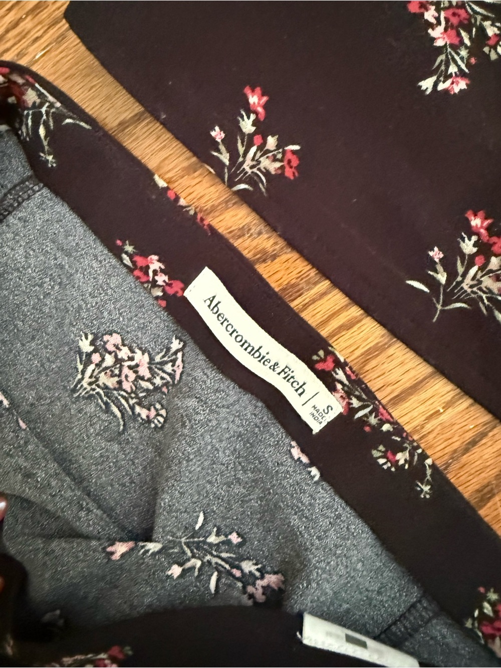 Abercrombie & Fitch Black Floral Crop Top and Skirt Set - Picture 2 of 3